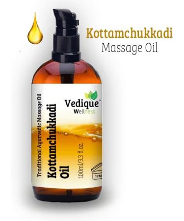 Vedique Kottamchukkadi Oil 500ml | Ayurvedic Massage Oil for Muscles & Joints | 10 Medicinal Herbs | Vata Balancing | All-Natural Herbal Remedy - Buy Online on GoSupps.com