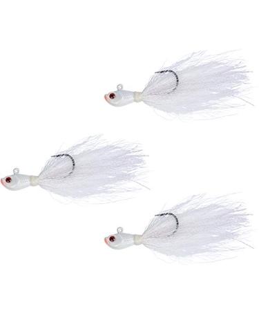 Bucktail Jig 3 Pack  Saltwater/Freshwater  Multiple Sizes, for Flounder/Fluke/Striper/Bass 1/2 OZ