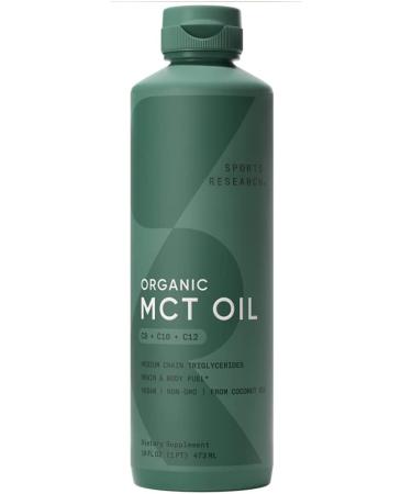 Sports Research Organic MCT Oil - Unflavored - 16 Fl Oz.
