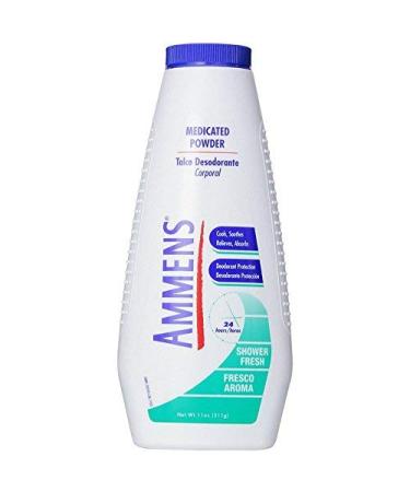 Ammens Medicated Powder Shower Fresh 11 oz (Pack of 9)