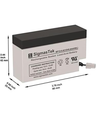 Buy SigmasTek FP1208 12 Volt 0.8Ah SLA Replacement Battery - Worldwide Shipping Available - Buy Online on GoSupps.com