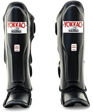 YOKKAO Matrix Muay Thai Kickboxing MMA Shin Guards with Knee Guards Matrix Black Large - Buy Online on GoSupps.com