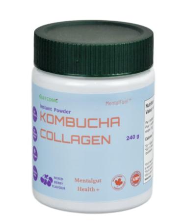 MentalFuel Kombucha Collagen Drink Powder- Instant Kombucha with Marine Collagen Powdered Drink Glow Drink Mix Powder Light fizzy No Alcohol No Sucrose added Anti-aging