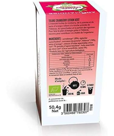  Aromandise Organic cranberry and lime herbal tea - 18 sachets - Buy Online on GoSupps.com