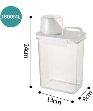 Airtight Detergent Dispenser With Measuring Cup Washing Powder Dispenser Storage Bucket Detergent Box Home Bathroom Laundry Detergent Organiser 1800ML - Buy Online on GoSupps.com