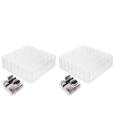 FRCOLOR Eyeshadow Organizer 2pcs Cosmetic Storage Box Makeup Eyeshadow Divided Makeup Organizer Household Cosmetics Organizer
