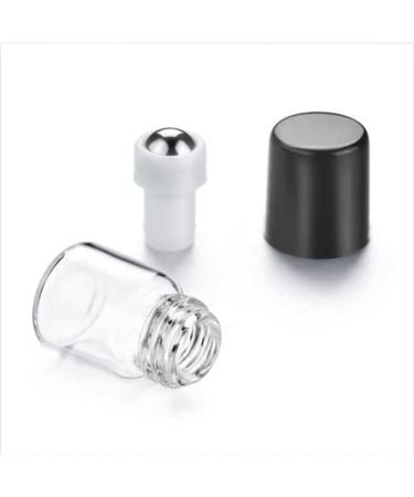 12 Pack Ksiuw Mini Clear Glass Roll-On Bottles | Refillable Essential Oil & Perfume Containers | 1ml/2ml Black Cap | Ideal for Cosmetics & Samples - Buy Online on GoSupps.com