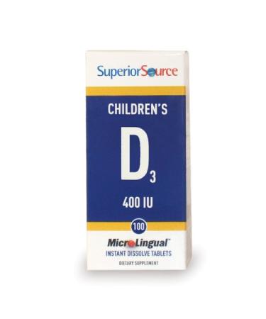 Superior Source Children's D3 400 IU 100 MicroLingual Instant Dissolve Tablets
