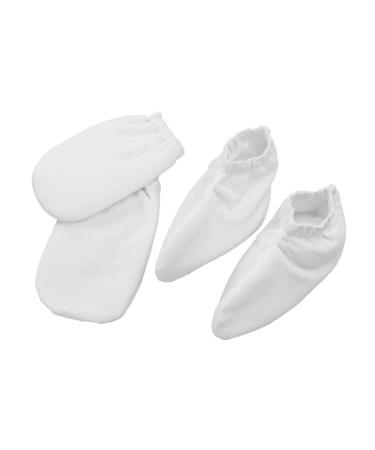 Beavorty 2 Pairs spa gloves Bath Treatment Mitt Insulated Gloves Foot Spa Cover Paraffin Wax Gloves white product hand