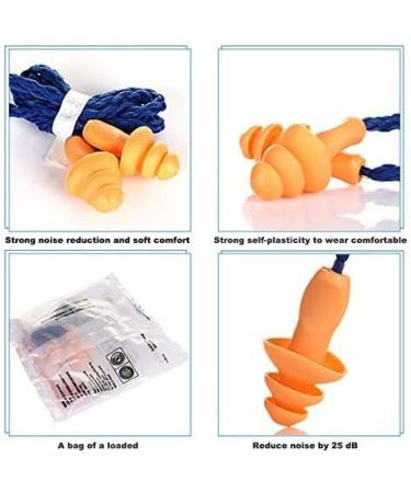Piqiuqiu Silicone Earplugs - 20 Pairs Soft Noise Reducing Ear Protection with Cord for Sleep & Hearing Comfort - Buy Online on GoSupps.com
