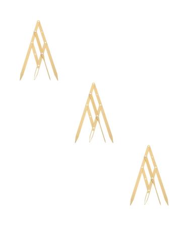 MAGICLULU 3 Pcs Second Generation Scale Eyebrow Balance Makeup Caliper Molds Metal Micro Edge Stainless Steel 25x5x0.6cmx3pcs Goldenx3pcs