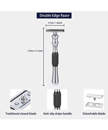 Classic Double Edge Metal Razor for Men - Black Shaving Razor for Beard Grooming | International Shipping Available - Buy Online on GoSupps.com