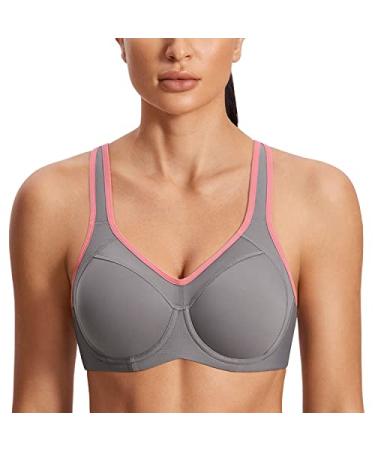 SYROKAN Women's Full Support High Impact Racerback Lightly Lined Underwire Sports Bra 38C Multicoloured #2