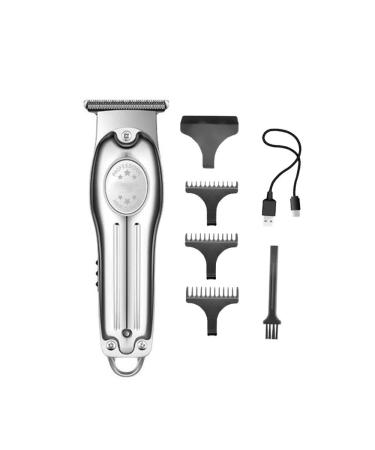 Hair Clippers USB Charging Mini LCD Display Engraving Clippers Barber Hair Trimmer For Men(Sliver)