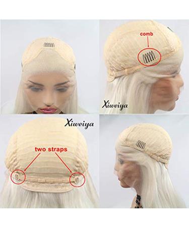Xiweiya Platinum Blonde Long Wave Synthetic Wig - 26 Inches Natural Hairline Heat Resistant Soft Hair Ideal for International Shipping - Buy Online on GoSupps.com