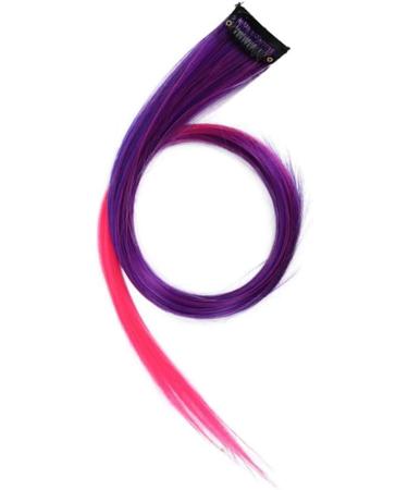 Duontyye Rainbow Highlighted Fading Colours Hair Extension Hairpin Long Straight Hair Clip Trimmable for Hair False Hair 3.2x55cm - Buy Online on GoSupps.com