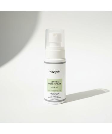 NUUTJOB Black Tea Face Mattifying Spray for Men Matte Finish Oil Control Mist Lightweight & Non-Greasy Instantly Reduces Shine & Refreshes Skin White Formula All Skin Types - 2.03 fl oz