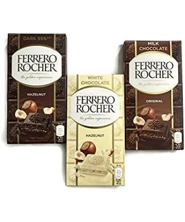 Ferrero Rocher Bar Milk Chocolate Hazelnut Variety Dark Chocolate 55% $ Hazelnut Milk Chocolate Hazelnut Original - Buy Online on GoSupps.com
