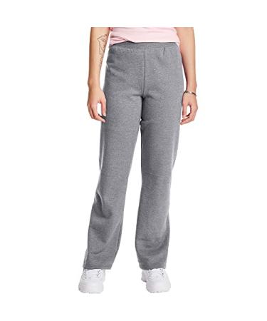 Hanes Womens Sweatpants, ComfortSoft EcoSmart Open Leg Fleece Sweatpants Medium Light Steel