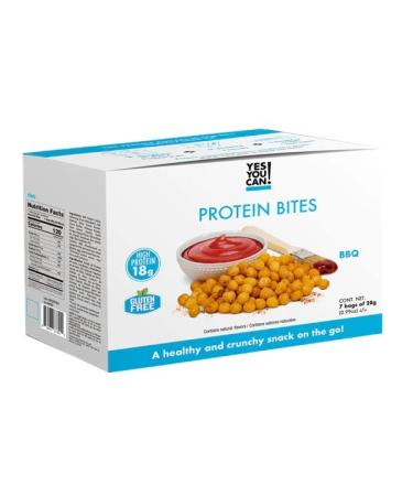 Yes You Can High Protein Bites High Protein Snacks for the Whole Family Protein-Rich Snack Savory and Flavorful Protein Snack Healthy and Crunchy Snack On the Go (BBQ Flavor) - Box of 7 Barbecue