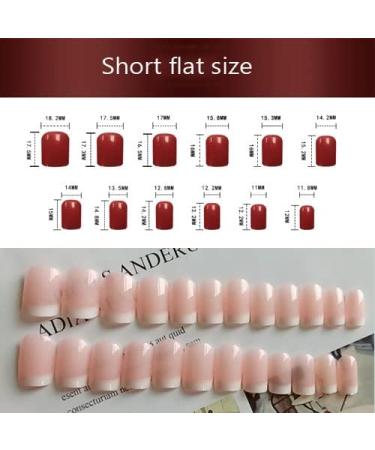 Noapasa French Short Press On Nails Square Fake Nail with Nail Glue Reusable Semi-Transparent Stick On Nails 24PCS (Pink) - Buy Online on GoSupps.com