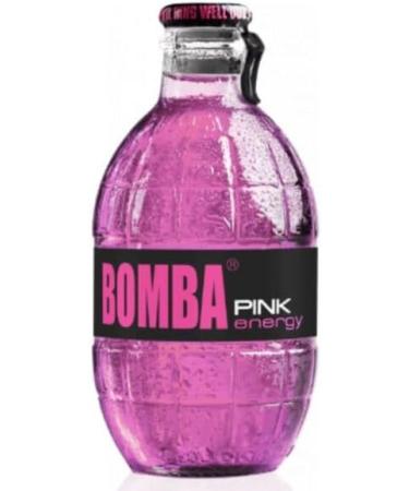 Bomba energy drink pink grapefruit 12 x 250 ml refreshing drink in stylish glass bottle in 12pack + ArBoLiving sticker - Buy Online on GoSupps.com