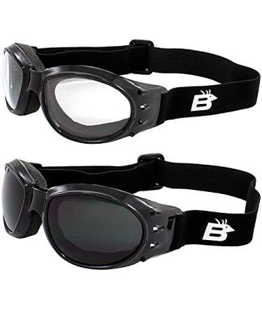 Birdz Eagle Red Baron Motorcycle Airsoft Goggles Clear & Super Dark Day Night