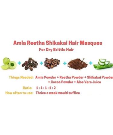 Herbal Magic's 100g - Pure & Natural Amla 100g - Reetha & 100g - Shikakai Powder Natural Hair Conditioner Face Mask - Free from Fillers & Preservatives - Buy Online on GoSupps.com