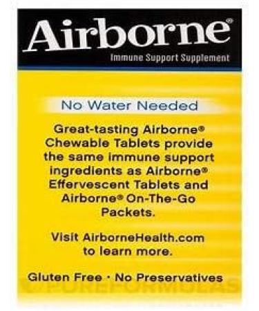 Airborne Chewable Tablets With Vitamin C - Citrus - 32 Tablets - Buy Online on GoSupps.com