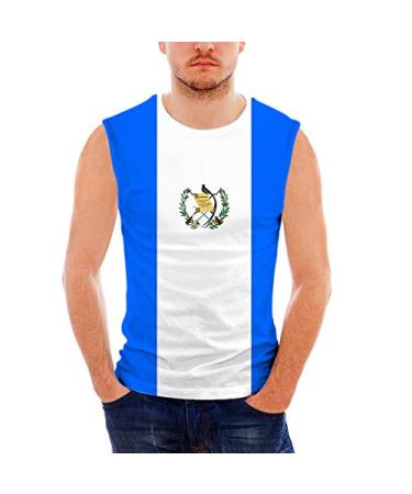 CHINEIN Mens Basic Solid Tank Top Jersey Casual Shirts Boys Guatemala Flag Small White