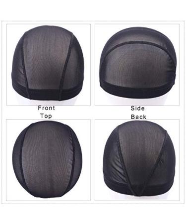 Black Mesh Dome Cap for Wigs - 2 Piece Set | Wide Rubber Band Hair Network for Wig Making - Buy Online on GoSupps.com