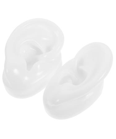 Baluue 1 Pair Ear Mold Ear Cleaning Tools Faux Piercing Jewelry Bead Holder Artificial Silicone Ear Silicone Ear Model Display Ear Piercing Imitation Real Ear Acupoint Learning Tool Soft