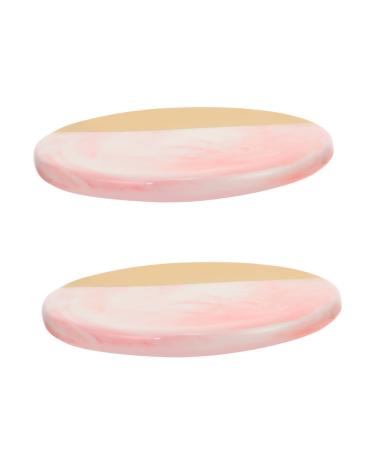 STOBOK STOBOK Makeup Palette Marble Palette with Gold Trim Jewelry Storage Tray Nail Art Holder Plate