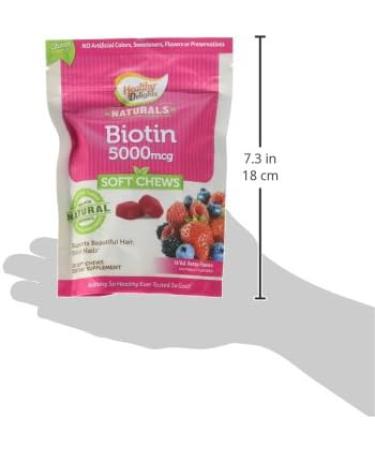 Healthy Delights Naturals Biotin Soft Chews - 30 Count, Wild Berry Flavor | Supports Hair, Skin & Nails - Buy Online on GoSupps.com