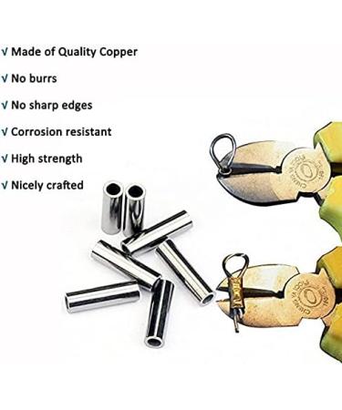 JSHANMEI Copper Tube Crimp Sleeves 1.3mm - 100pcs | Fishing Line Leader Rigging & Wire Rope Connector - Buy Online on GoSupps.com