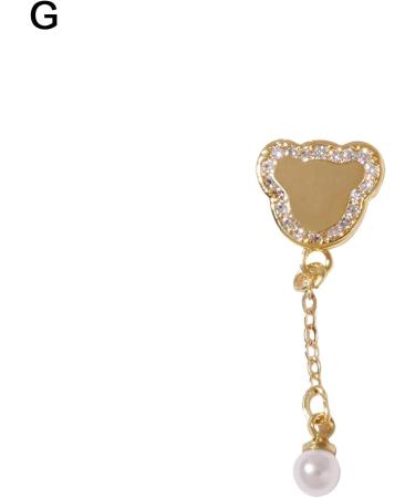 Nail Pendant Nail Chain Pendant Non-Fading 3D Effect Gloss Art Mirror Projection Zircon Jewelry Bear Love Heart Pendant for Manicure Nail Charm Decor - Buy Online on GoSupps.com