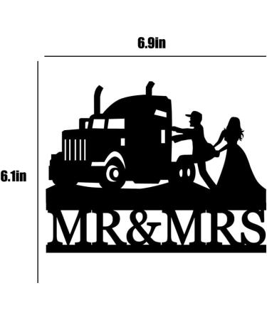 Heavy Truck Wedding Cake Topper Funny Mr And Mrs Cake Topper Bride and Groom with Heavy Truck Cake Topper for Wedding/Anniversary/Bridal Shower Party Decor(Black Acrylic) - Buy Online on GoSupps.com
