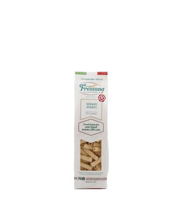 FRENTANA SRL FRENTANA Sedani rigati from Cappelli durum wheat semolina pressed through bronze molds and slowly dried Italian pasta artisanal production packaging of 24 x 250gr