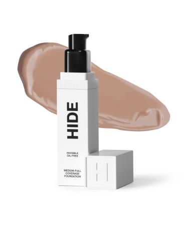 HIDE PREMIUM Liquid Foundation  SEE SHADE FINDER Below For Perfect Match  Multi-Use Waterproof Foundation  Medium/Full Coverage Foundation  Oil Free   We Have a Shade For All Skin Types  1 fl. Oz. (Walnut)