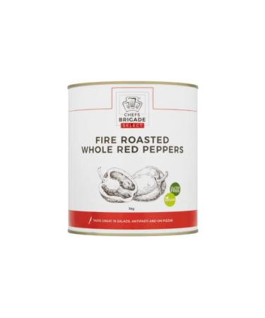 Chefs Brigade Select Fire Roasted Whole Red Peppers 3kg x 6