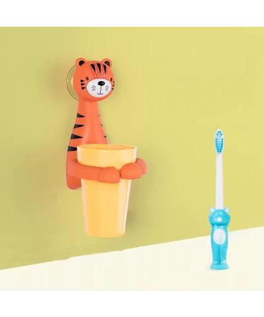 Cartoon Animal Toothbrush Holder for Kids - Fun Bathroom Cup & Toothpaste Organizer - Christmas Gift - Includes Free Duck Toothbrush - Buy Online on GoSupps.com