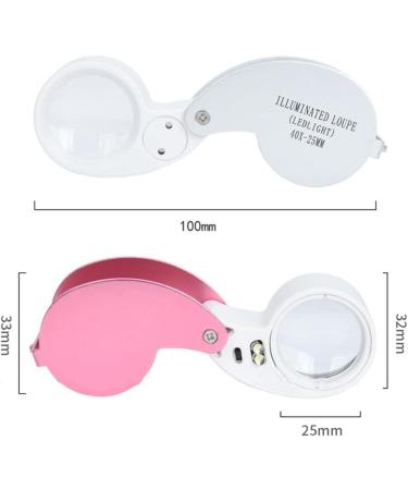 Tovmekdjn 40 Times Double LED Lamp Folding Magnifying Glass is Suitable for Jade Jewelry Collection and Appreciation Reusable Silver - Buy Online on GoSupps.com