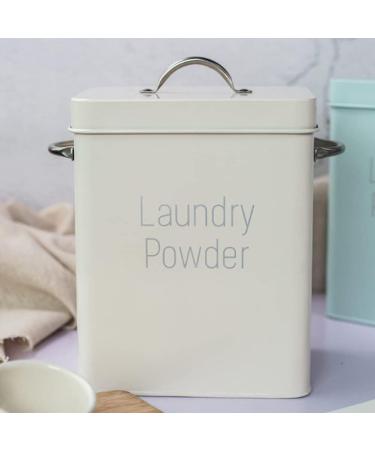 Metal Washing Powder Tin Washing Powder Box Washing Powder Storage Box Container and Scoop Home Sweet Home Laundry Powder Box Detergent Box Storage Tank Laundry Can Lid for Powder Detergent Can White - Buy Online on GoSupps.com