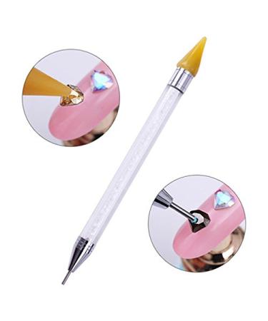 Rhinestone Dotting Pen, Dual-ended Rhinestone Gems Crystals Studs Picker Wax Pencil Pen Crystal Beads Handle Tool Clear