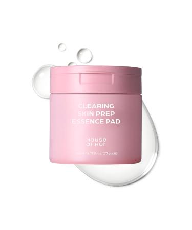 House of Hur Clearing Skin Prep Essence Pads Fungal Acne Safe AHA BHA PHA Exfoliating Toner Pads with Red Beet Extract Alcohol-Free Fragrance-Free Korean Skincare 70 Pads (140 ml)