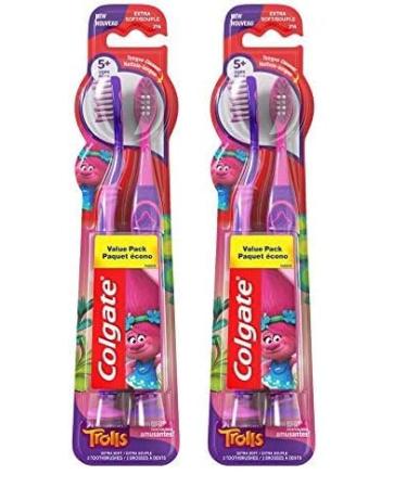 Colgate Palmolive Kids Toothbrush Trolls Extra Soft - 2 Count (Pack of 2)