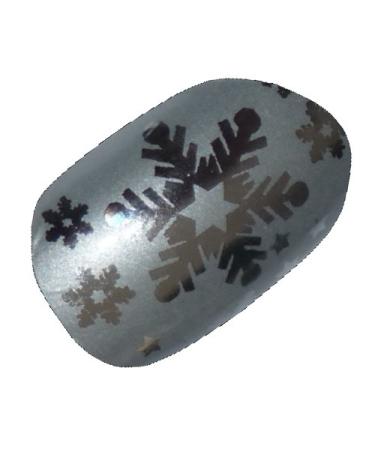 Chix Nails Nail Wraps Silver Mirror Snowflake Chrome Christmas Fingers Toes Vinyl Foils