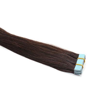 Tape In / On 100% Human Hair Remy Hair Extensions Hair Extension 2.5g / Weft (50cm - 10 Wefts - #1B Black Brown)