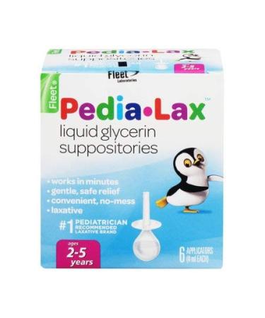 Pedia-Lax Liquid Glycerin Suppositories 6 Applicators (Pack of 2) vvhuqk