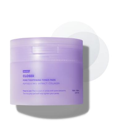 FRANKLY Pore Closer Toner Pads l Rice Jelly Pads with 9 Peptides Vegan Collagen Rice Extract l Pore Minimizer l Hydrating for All Skin Types l Korean Skin Care | 70 Count